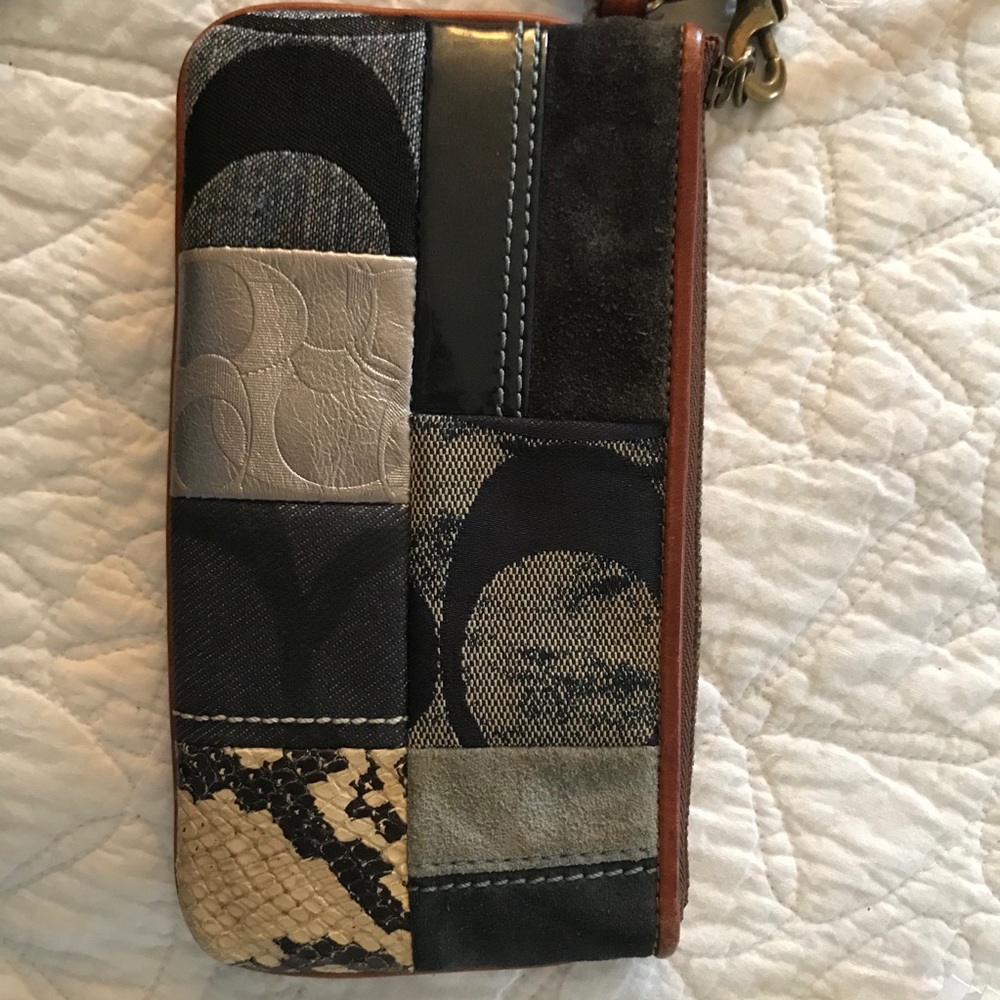 Coach Blue Patchwork Wristlet - image 4